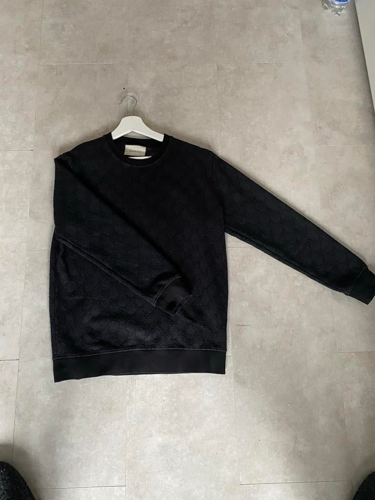 Gucci Monogram Trui Zwart - Maat L, Kleding | Heren, Truien en Vesten, Ophalen of Verzenden, Zo goed als nieuw, Maat 52/54 (L)