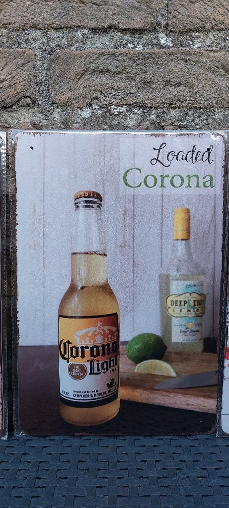 Metalen reclamebord Corona (nr12), Ophalen of Verzenden, Nieuw, Reclamebord, Plaat of Schild, Overige merken