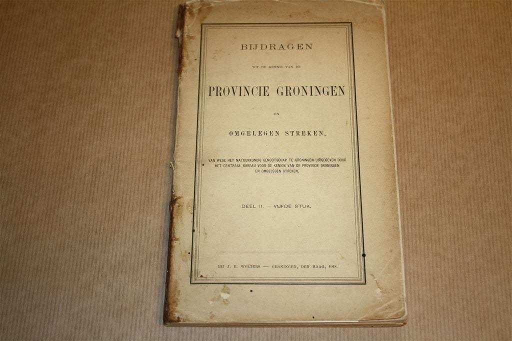 Bijdragen kennis Provincie Groningen eo - 1918 !!, Ophalen of Verzenden, Gelezen