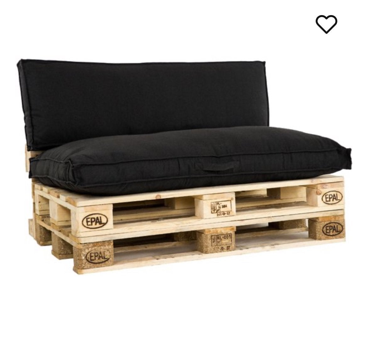 Zwarte palletkussen 120x80, Tuin en Terras, Tuinmeubel-accessoires, Ophalen, Zo goed als nieuw