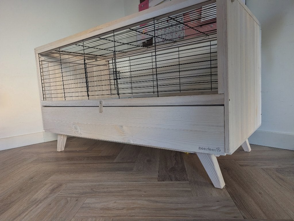 Konijnen, cavia binnen hok Beeztees konijnenhok Alby wit 120, Dieren en Toebehoren, Knaagdieren en Konijnen | Hokken en Kooien