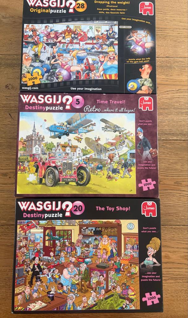 3 Wasgij puzzels (original 28,destiny5, 20) Ruilen of Kopen, Ophalen of Verzenden, 500 t/m 1500 stukjes, Gebruikt, Legpuzzel