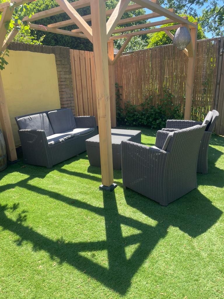 Lounge set wicker / rotan tuinset met opbergtafel, Tuin en Terras, Tuinsets en Loungesets, Ophalen, 4 zitplaatsen, Gebruikt, Loungeset
