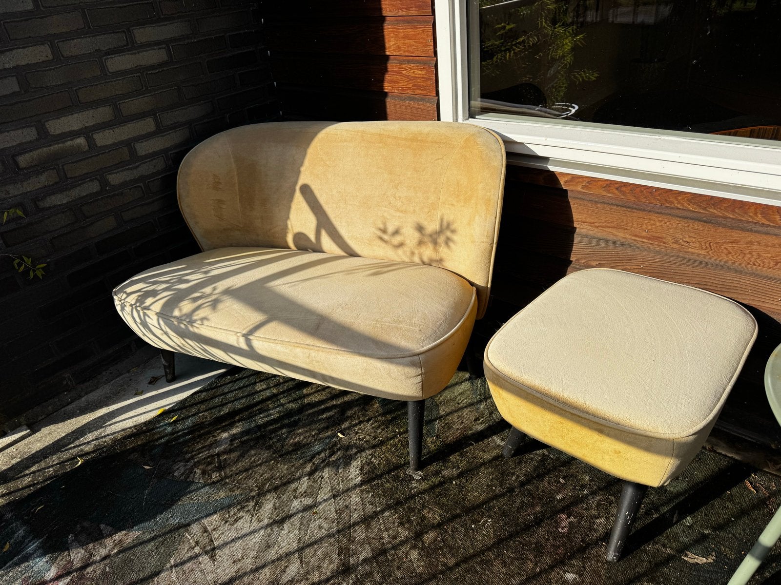 Gratis bankje met poef - WOOOD Sara, Ophalen, Gebruikt, Minder dan 75 cm, Tweepersoons