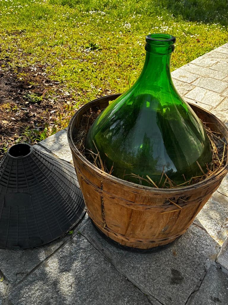 Dame Jeanne 54 liter in originele mand - Gaaf exemplaar, Ophalen