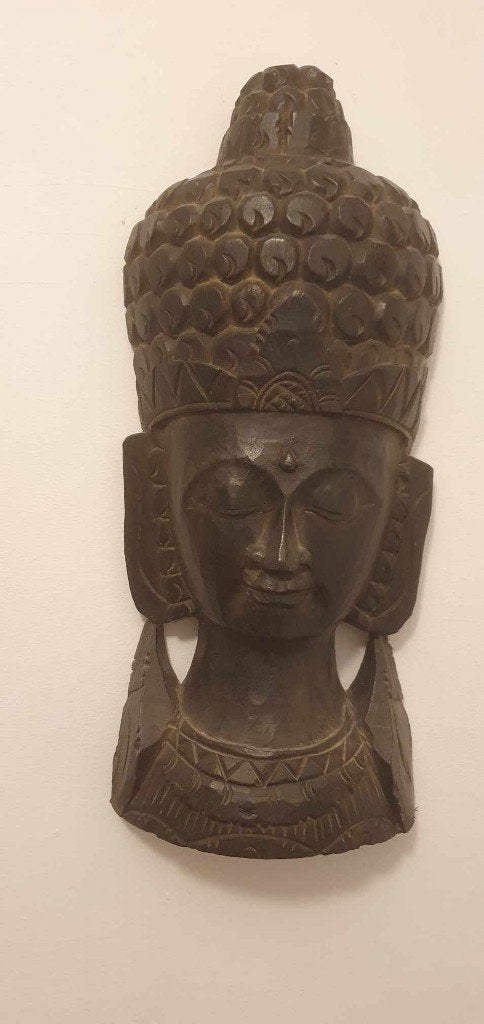 buddha beeld houten beelden voor aan de muur, Ophalen, Gebruikt, Overige typen