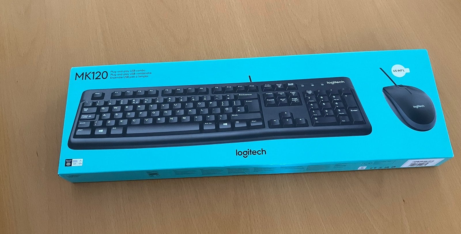 Logitech MK120 Bedraad Toetsenbord en Muis - Qwerty - Zwart, Computers en Software, Toetsenborden, Logitech, Nieuw, Ophalen of Verzenden