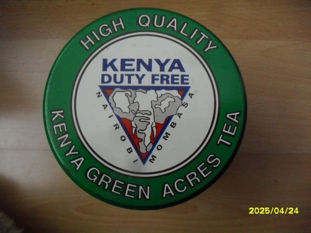 Blik Kenya Green acres Tea in zeer goede staat., Verzamelen, Blikken, Ophalen of Verzenden, Zo goed als nieuw, Thee, Overige merken