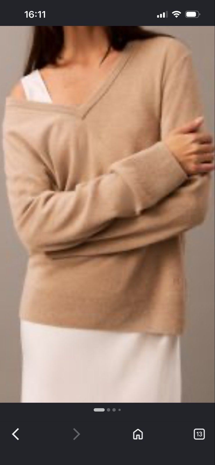 Calvin Klein V-hals 100% Kasjmier Trui - Camel, Kleding | Dames, Ophalen of Verzenden, Zo goed als nieuw, Maat 36 (S), Beige