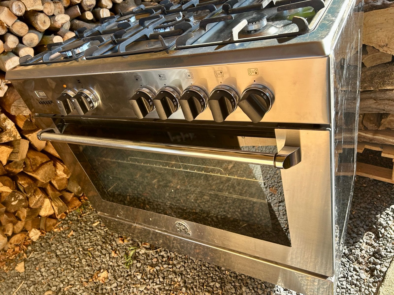 Bertazzoni Gasfornuis met Oven - RVS, Ophalen, Gebruikt, Hete lucht, 60 cm of meer