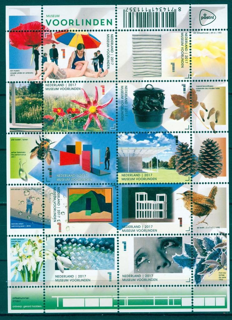 Ned. NVPH V3555-3564 Museum Voorlinden 2017, Ophalen of Verzenden, Na 1940, Postfris