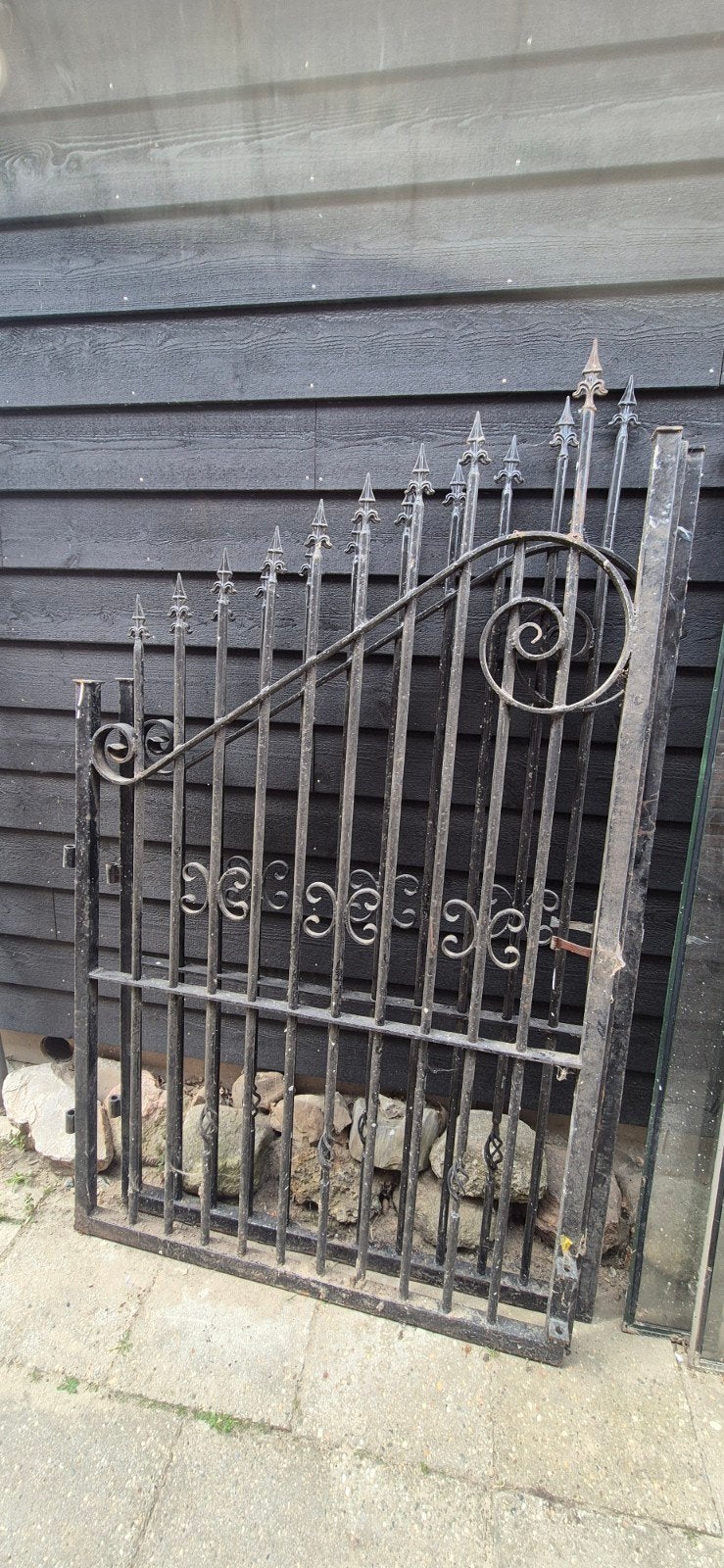 Antiek smeedijzeren hekwerk met poort, Ophalen, Met poort, Gebruikt, Sierhekwerk