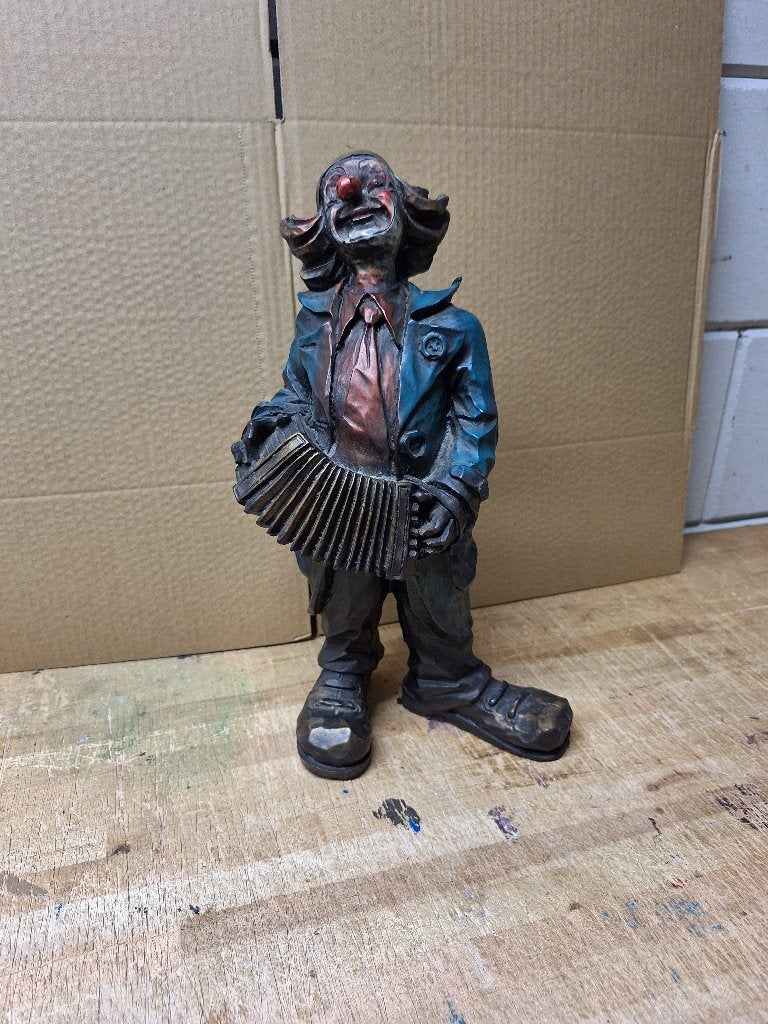 Clown met Accordeon Beeldje - Vintage Decoratie, Ophalen of Verzenden, Gebruikt, Mens