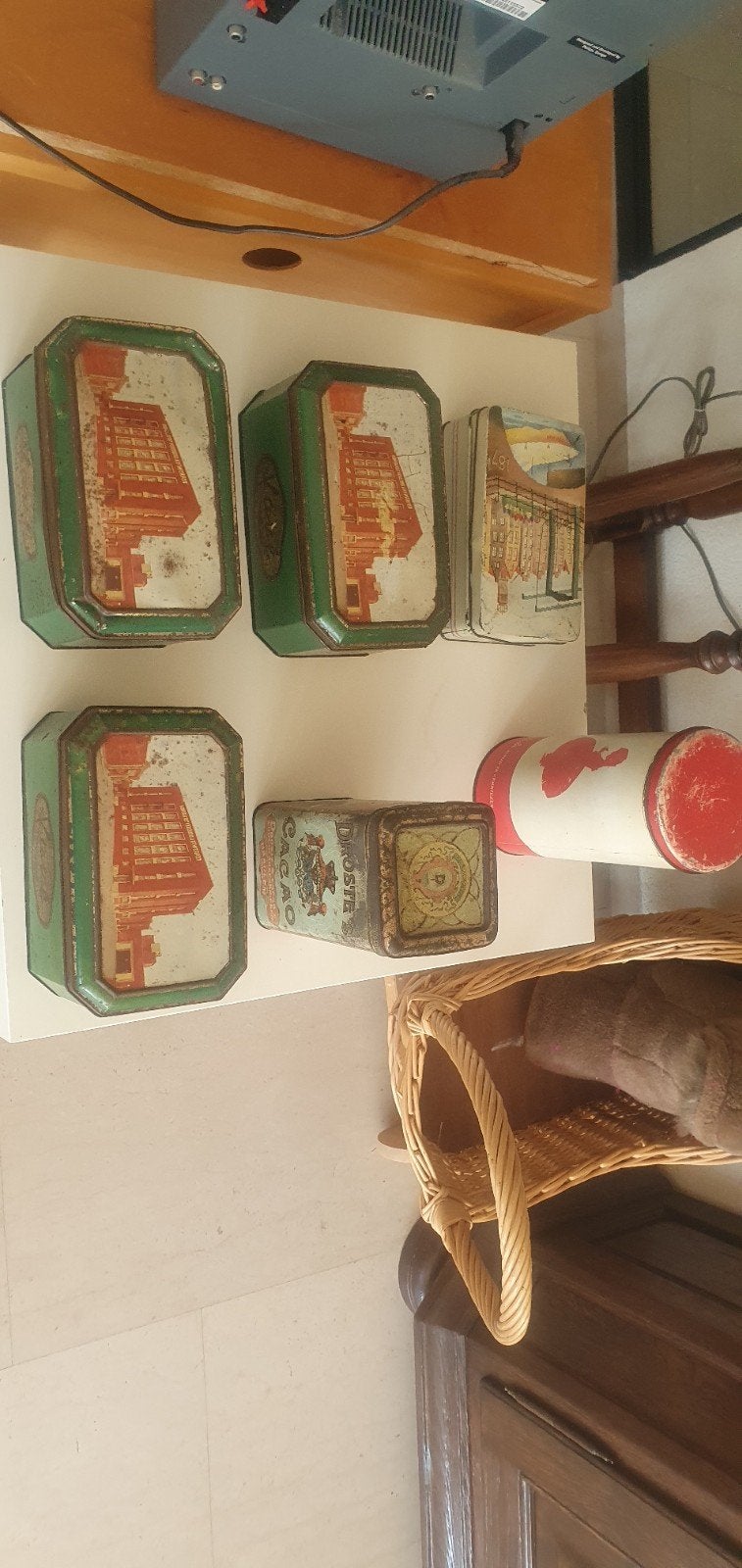 Set van 6 vintage blikken, waaronder Droste cacao, Ophalen