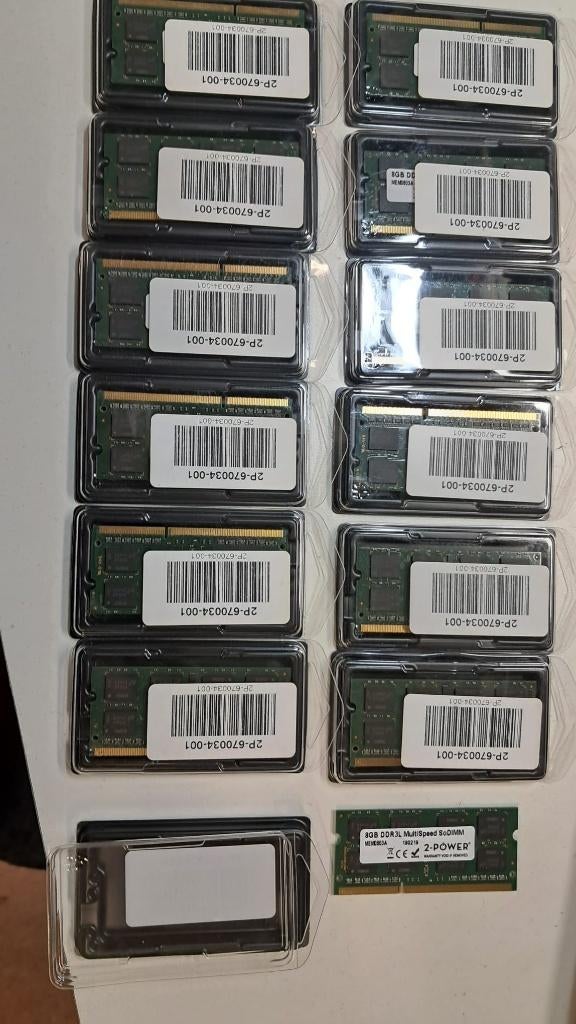 Partij 8GB DDR3L SO-DIMM Laptop Ram Geheugen nieuw, MultiSpeed 1066/1333/1600 MHz., 8 GB, Nieuw, DDR3