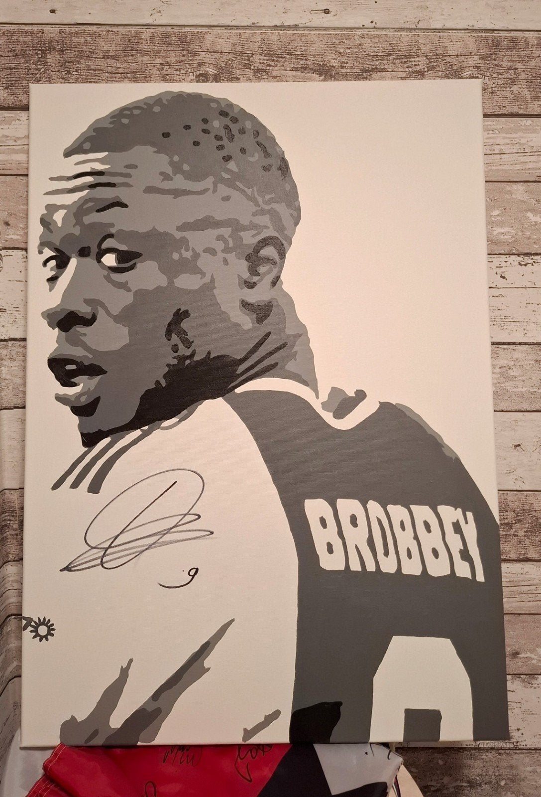 Ajax Brobbey canvas met handtekening, Ophalen of Verzenden, Ajax, Overige typen
