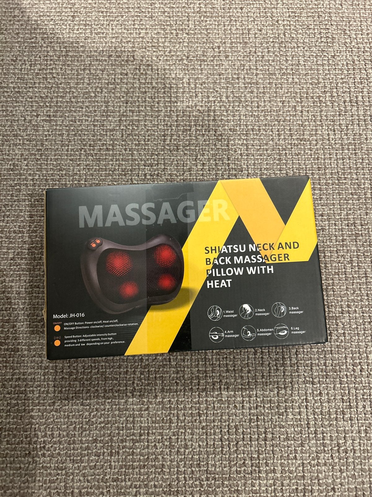 Shiatsu Nek- en Rugmassagekussen met Warmte, Sport en Fitness, Massageproducten, Ophalen of Verzenden, Nieuw, Massagestoel of Kussen