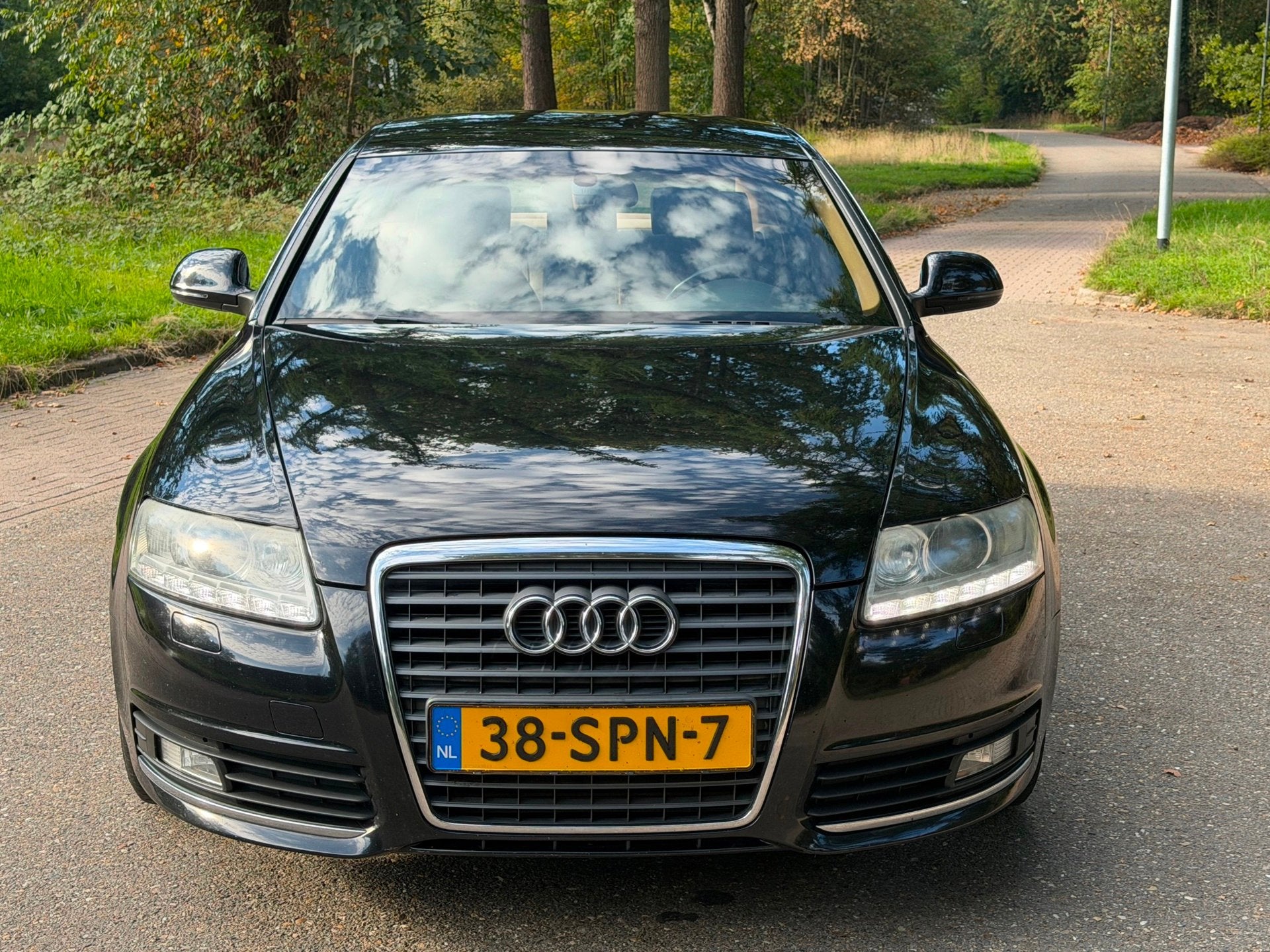 Audi A6 Limousine 2.8 FSI Pro Line 2009 Sedan Cognac leer Au, Auto's, Euro 5, Gebruikt, Zwart, Xenon verlichting