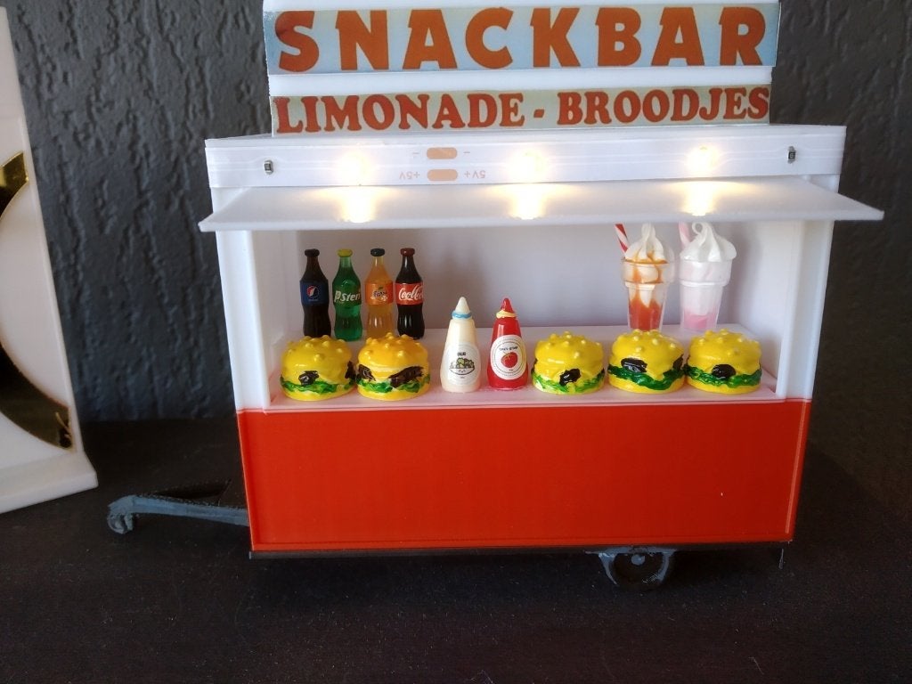 Foodtruck - Snackwagen - Verkoopwagen met verlichting, Overige merken, 1:32 tot 1:50, Overige typen, Nieuw