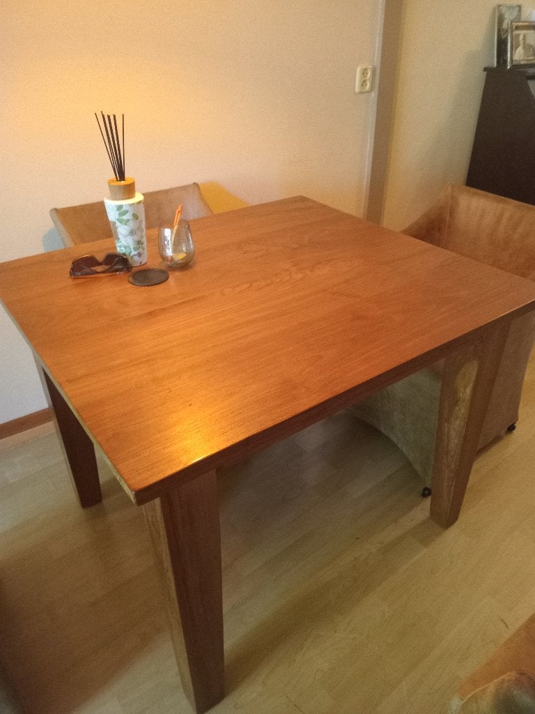 Tafel teak, Huis en Inrichting, Tafels | Eettafels, Ophalen, Gebruikt, 50 tot 100 cm, Teakhout