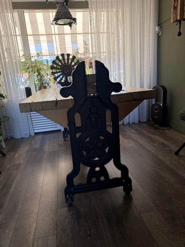 Eiken industrie tafel, Ophalen, Gebruikt, 100 tot 150 cm, Industrie