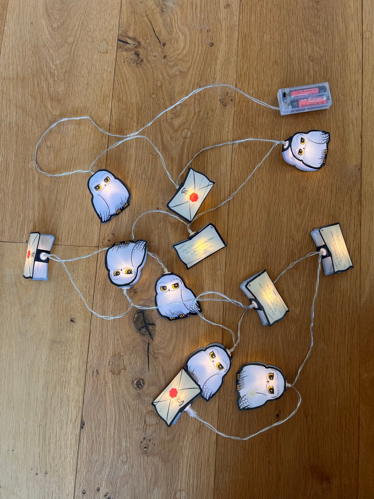 Harry Potter lichtsnoer met Hedwig en brieven, Overige merken, Gebruikt, Kunststof, Meerkleurig