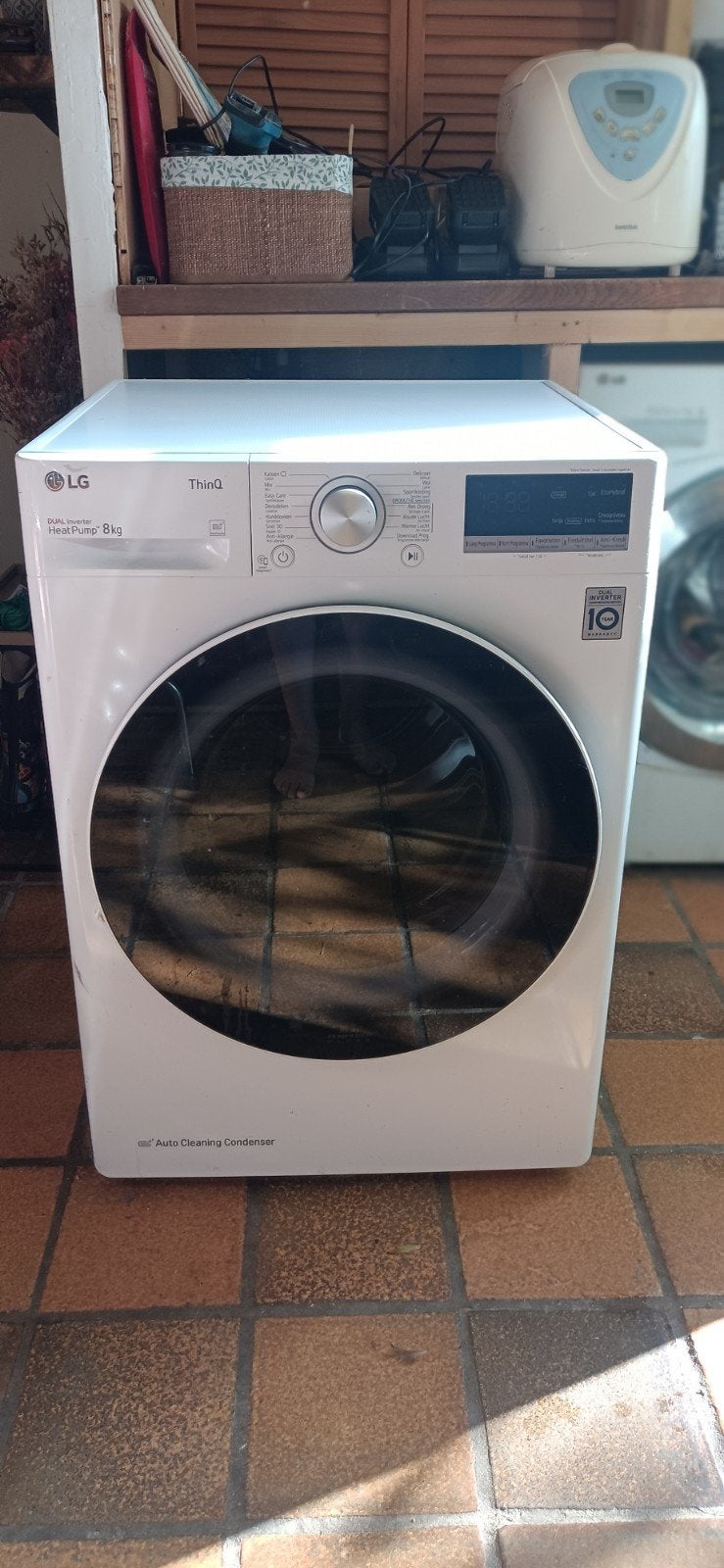 LG ThinQ Dual Inverter HeatPump 8kg Wasdroger, Witgoed en Apparatuur, Wasdrogers, Ophalen, 8 tot 10 kg, Zo goed als nieuw, Voorlader