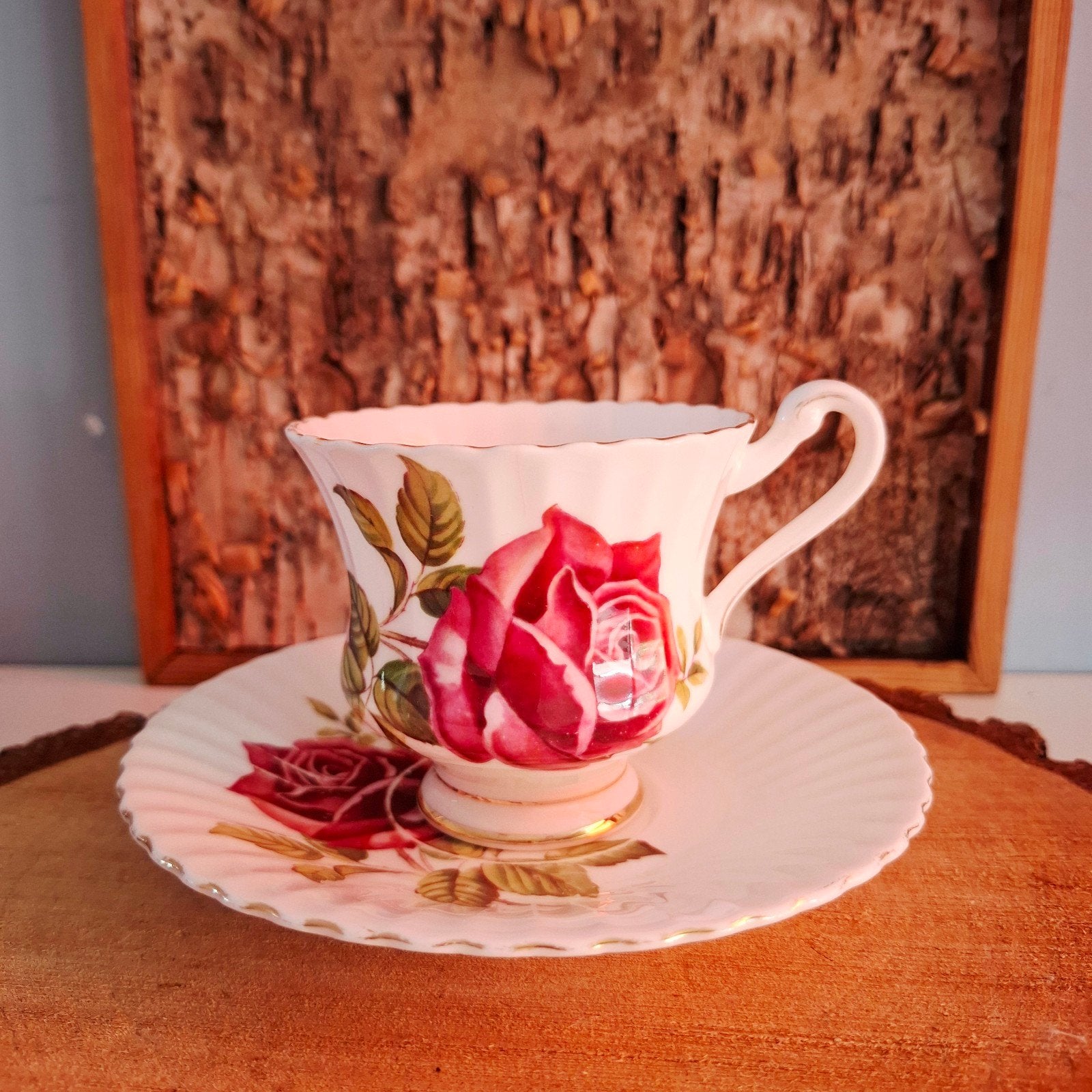 Paragon 'the Red Rose', grote heren-/thee kop en schotel, Ophalen of Verzenden