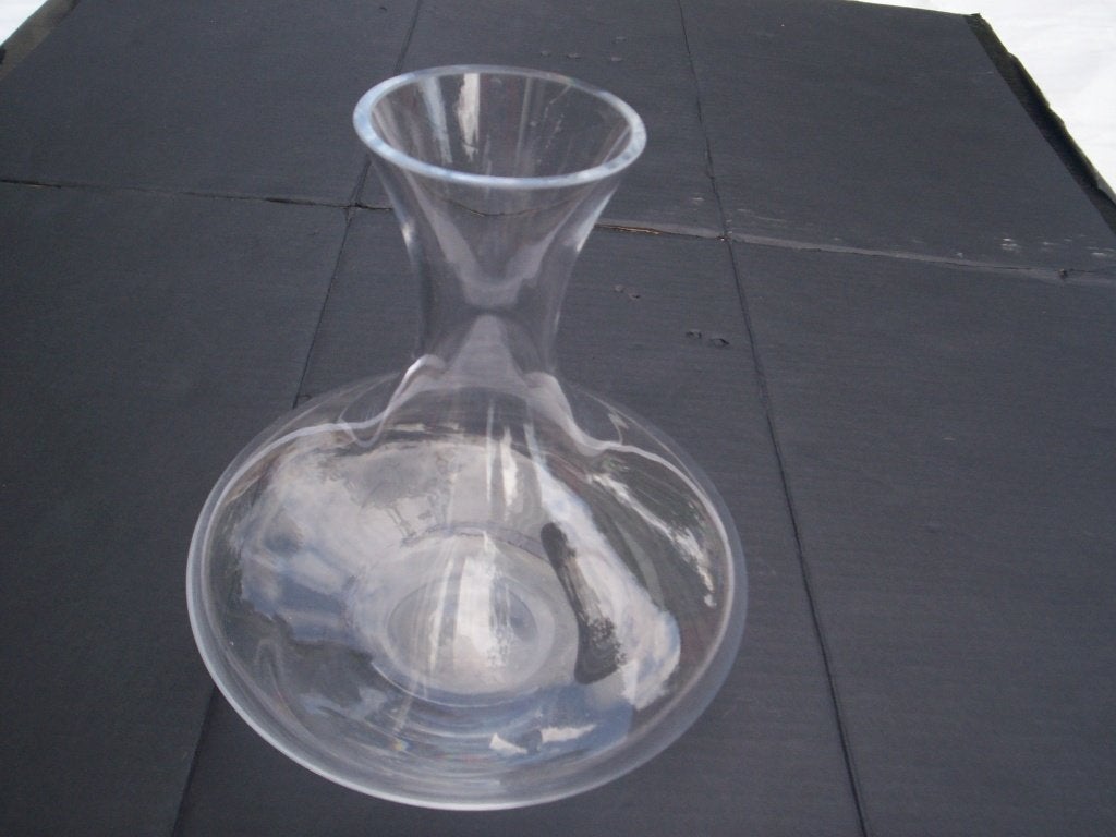 1x DECANTEERKARAF blank glas 1,3 Ltr. 4 mm. 17 x 19 cm. Vaas, Ophalen of Verzenden, Zo goed als nieuw