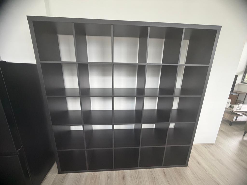 Kallax 5x5 zwartbruin, Ophalen, Zo goed als nieuw, 25 tot 50 cm, Minder dan 100 cm