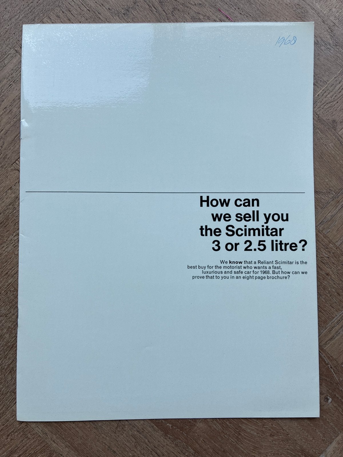 Reliant Scimitar brochure, Verzenden, Zo goed als nieuw, Overige merken