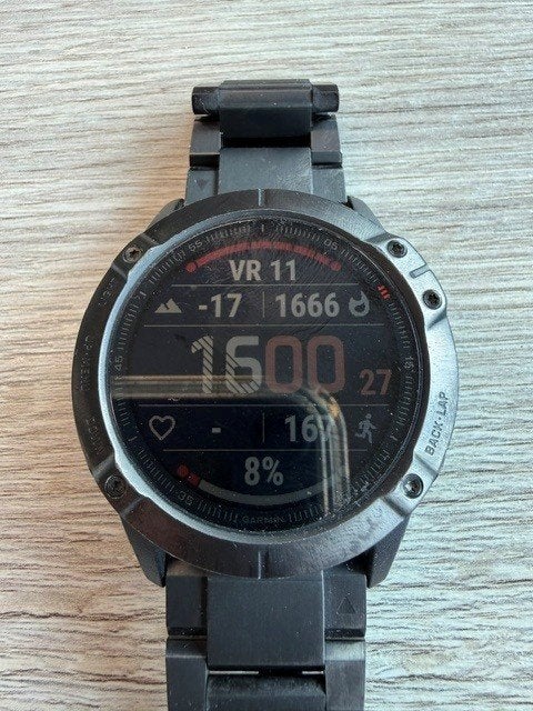 Garmin Fenix 6X Pro saffier met RVS band, Zwart, Garmin fenix 6x pro, Ophalen of Verzenden, Waterdicht