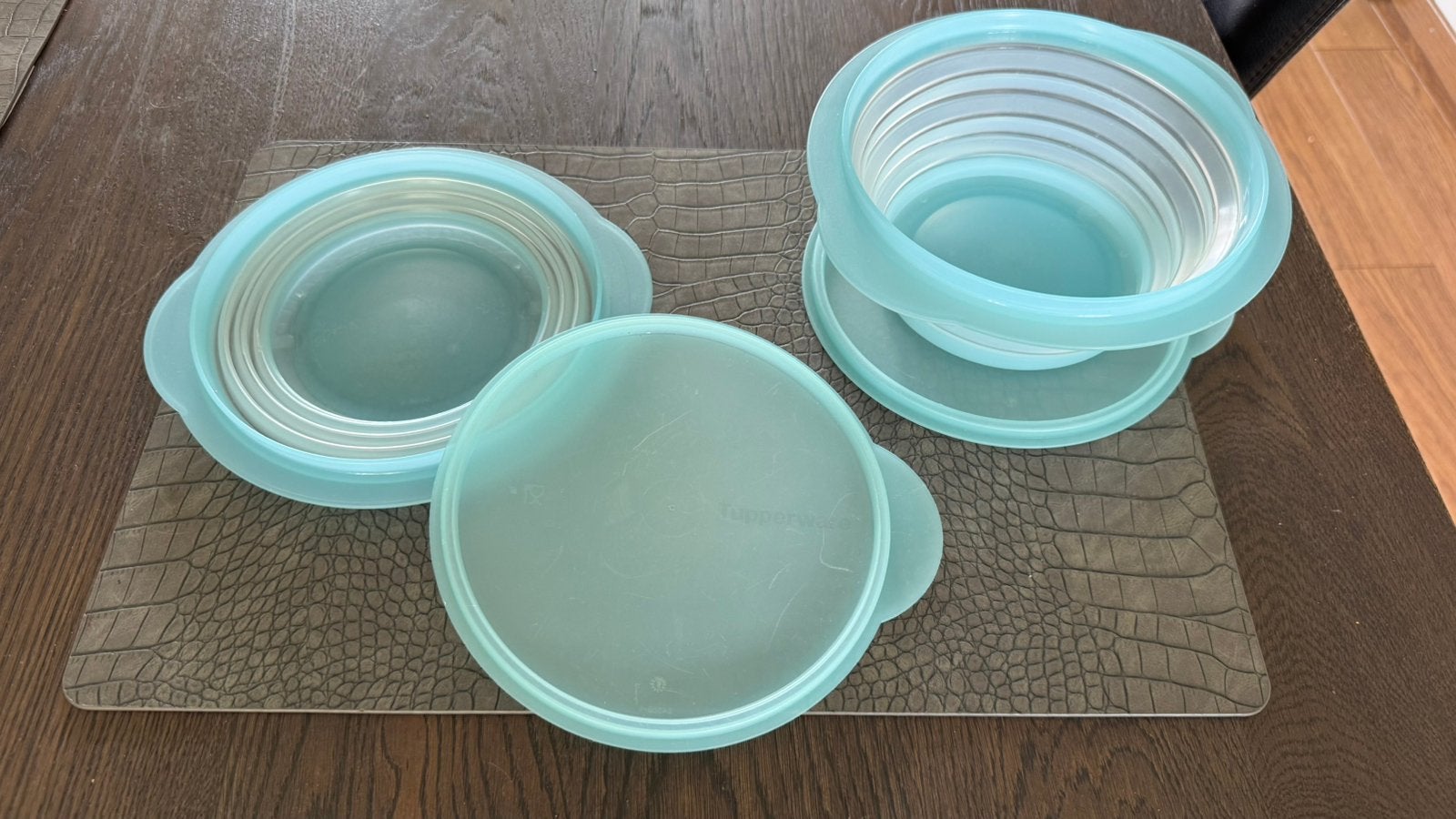 Tupperware opvouwbare kommen, Huis en Inrichting, Keuken | Tupperware, Ophalen, Zo goed als nieuw, Blauw, Bak of Kom