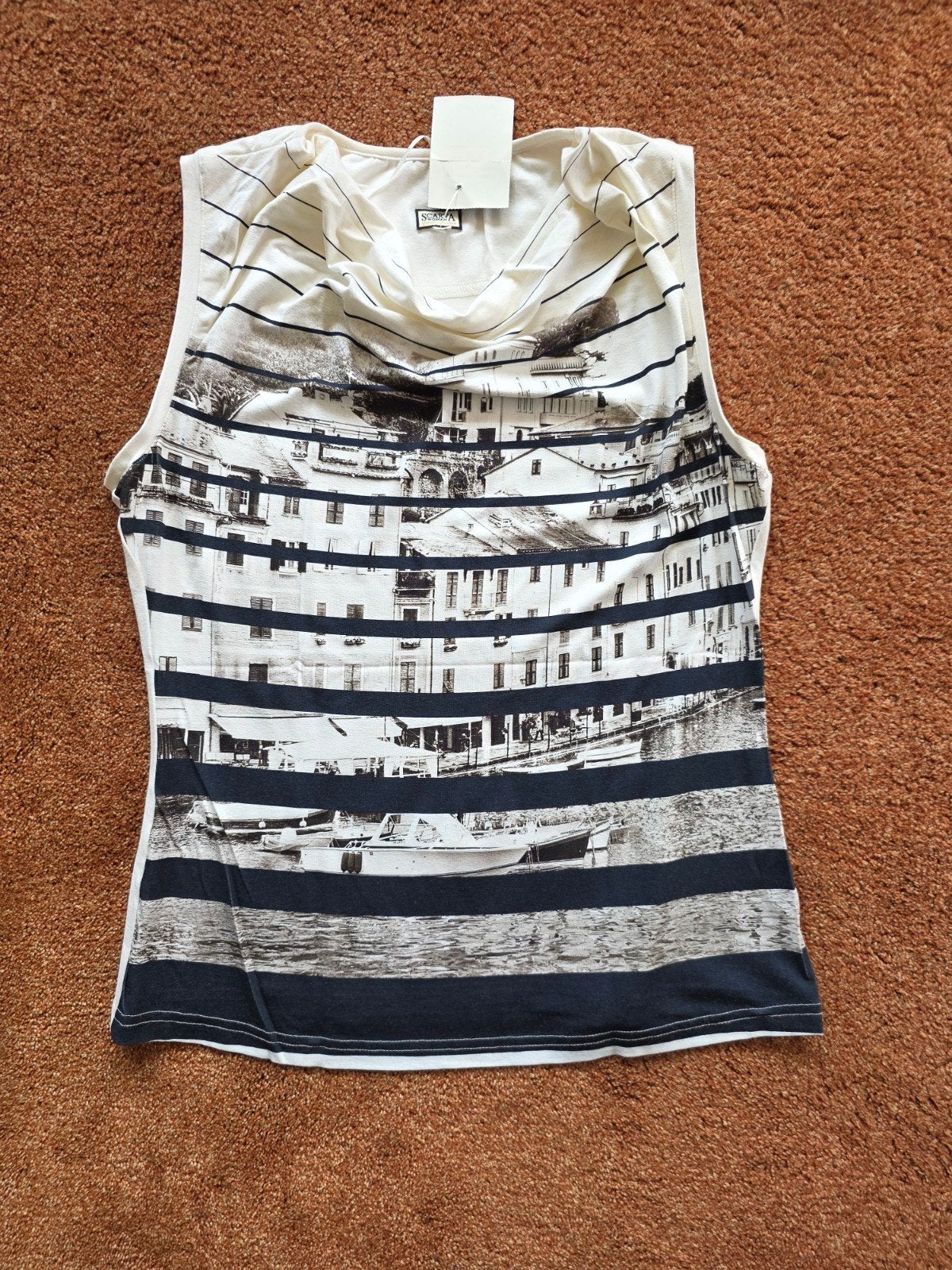 SCARVA Woman mouwloze top met print, maat 42, Kleding | Dames, Tops, SCARVA Woman, Zwart, Maat 42/44 (L), Nieuw