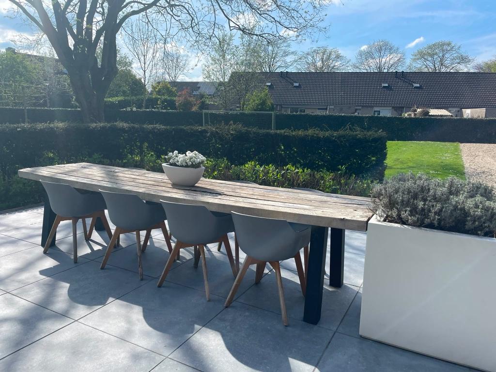 Tuintafel, Tuin en Terras, Tuintafels, Ophalen of Verzenden, Gebruikt, Rechthoekig, Hout