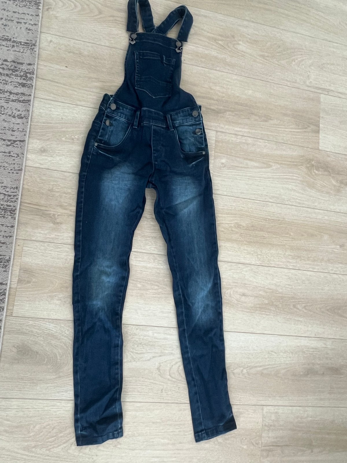 Donkerblauwe spijkerbroek met bretels, Zo goed als nieuw, Jongen, Broek