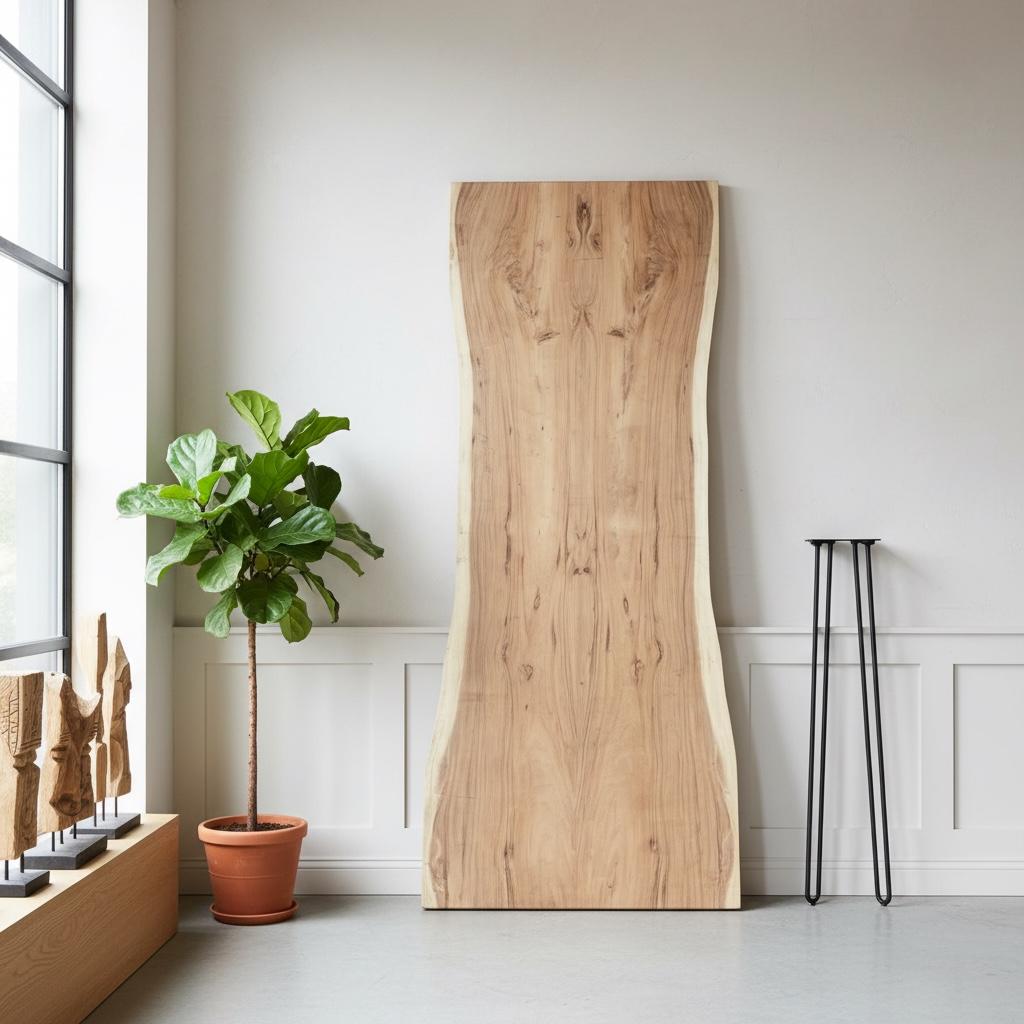 Boomstamtafelblad 300x100cm onbehandeld 6cm dik, Huis en Inrichting, Tafels | Eettafels, 100 tot 150 cm, Bohemian, Ophalen of Verzenden