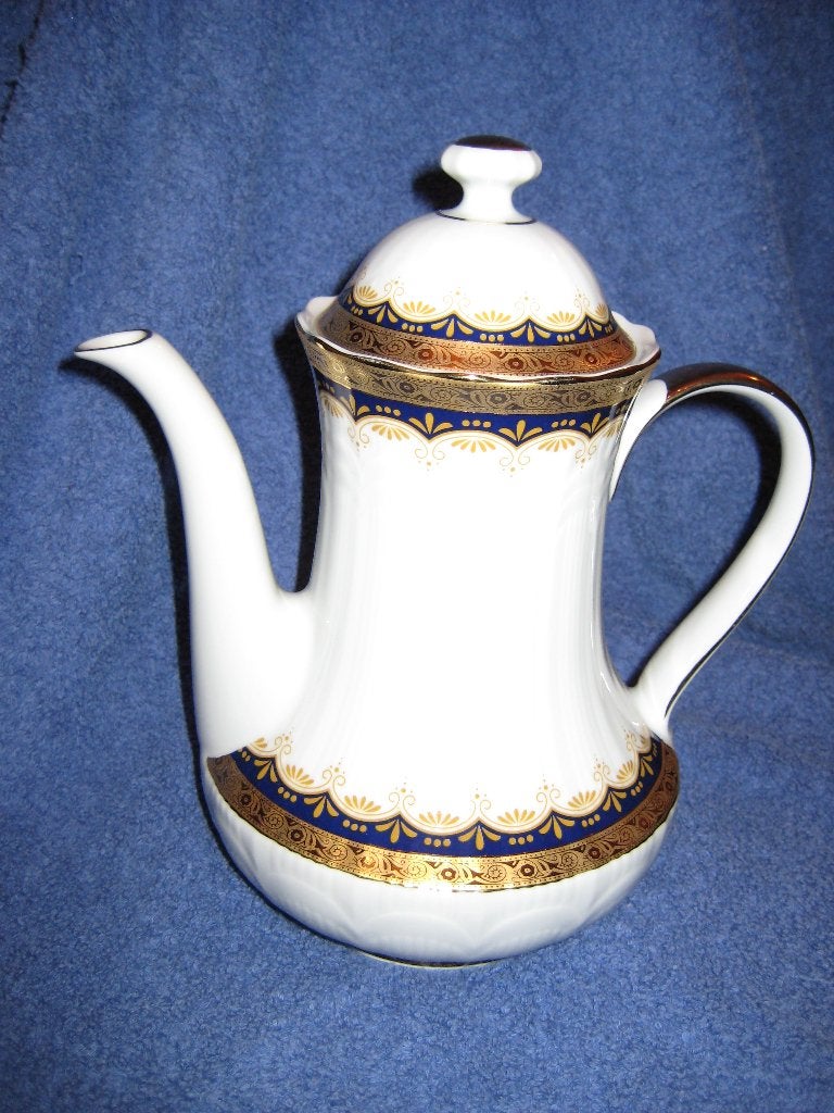 Oude koffie-kan, Winterling, met kobalt en veel goud (373), Antiek en Kunst, Ophalen of Verzenden