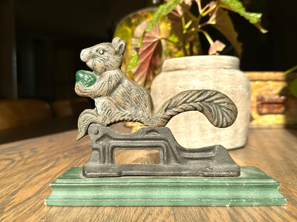 Vintage Notenkraker Eekhoorn eikel gietijzer dier curiosa, Verzenden