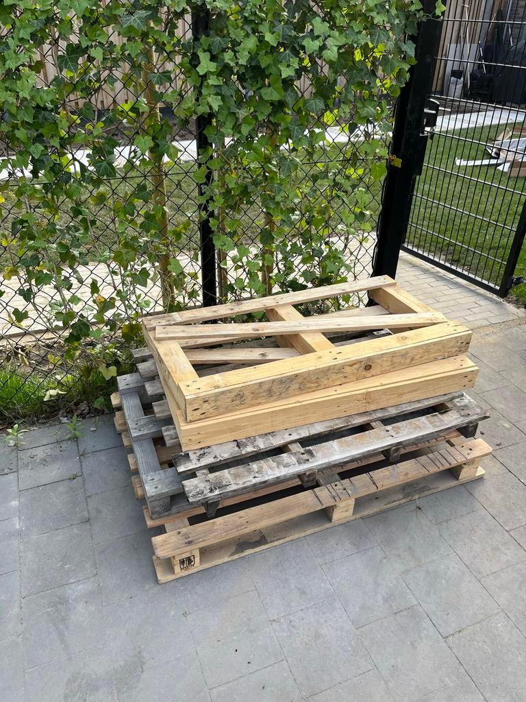 Gebruikte pallets en houten balken, Ophalen, Gebruikt, 50 mm of meer, Pallet