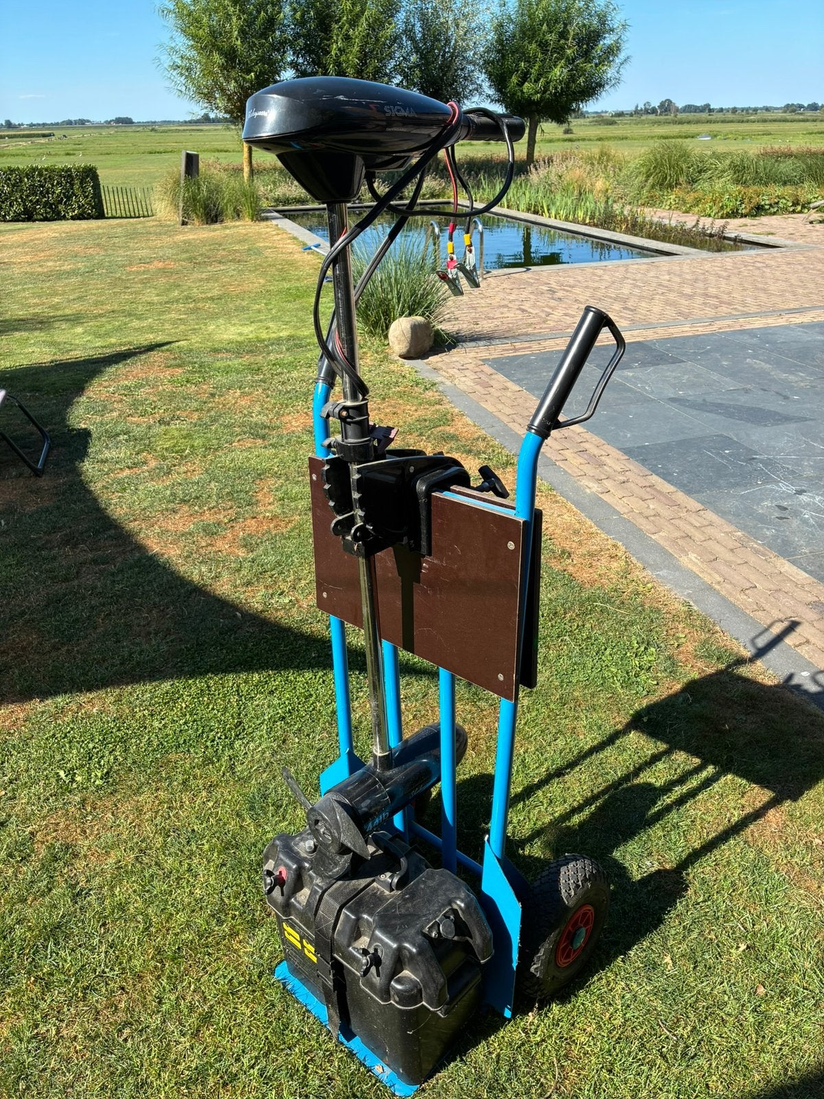 Electrische buitenboordmotor met accu, Ophalen, Gebruikt, Minder dan 5 pk, Elektrisch