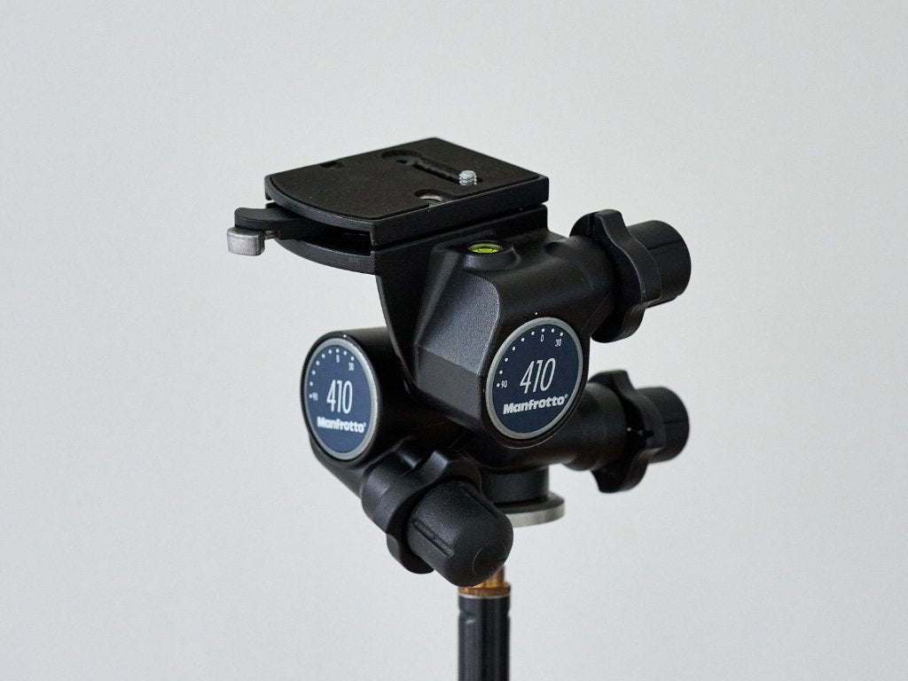 Manfrotto 410 Junior Geared Head, Ophalen of Verzenden, Met waterpas, Manfrotto, Statiefkop