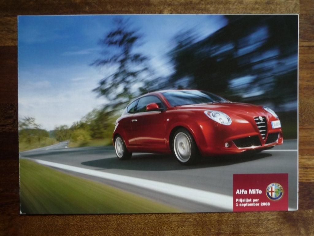 Alfa Romeo MiTo prijslijst (2008), Verzenden, Nieuw, Alfa Romeo