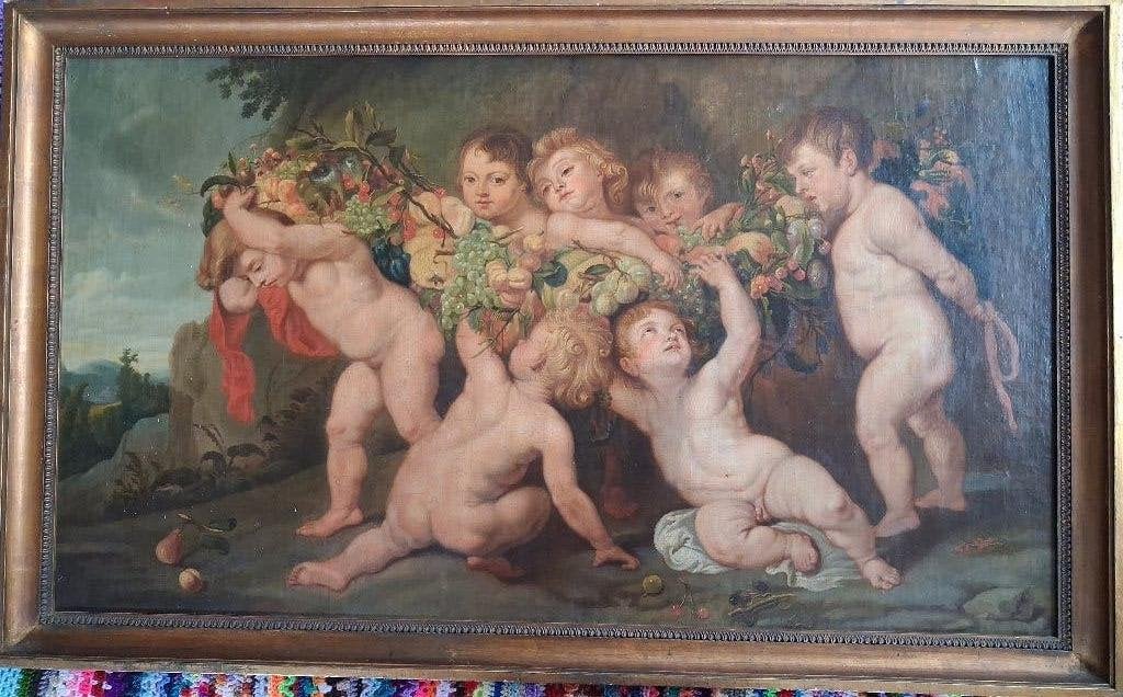 Schilderij, Ophalen, Ingelijst, Doek, Klassiek