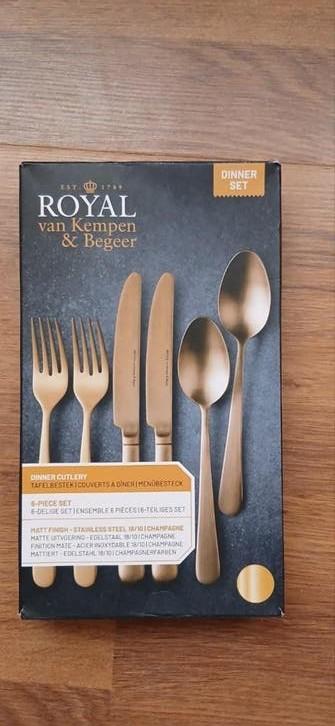 Royal van Kempen & Begeer Bestekset Champagne 6-delig, Huis en Inrichting, Keuken | Bestek, Ophalen of Verzenden, Nieuw, Rvs of Chroom