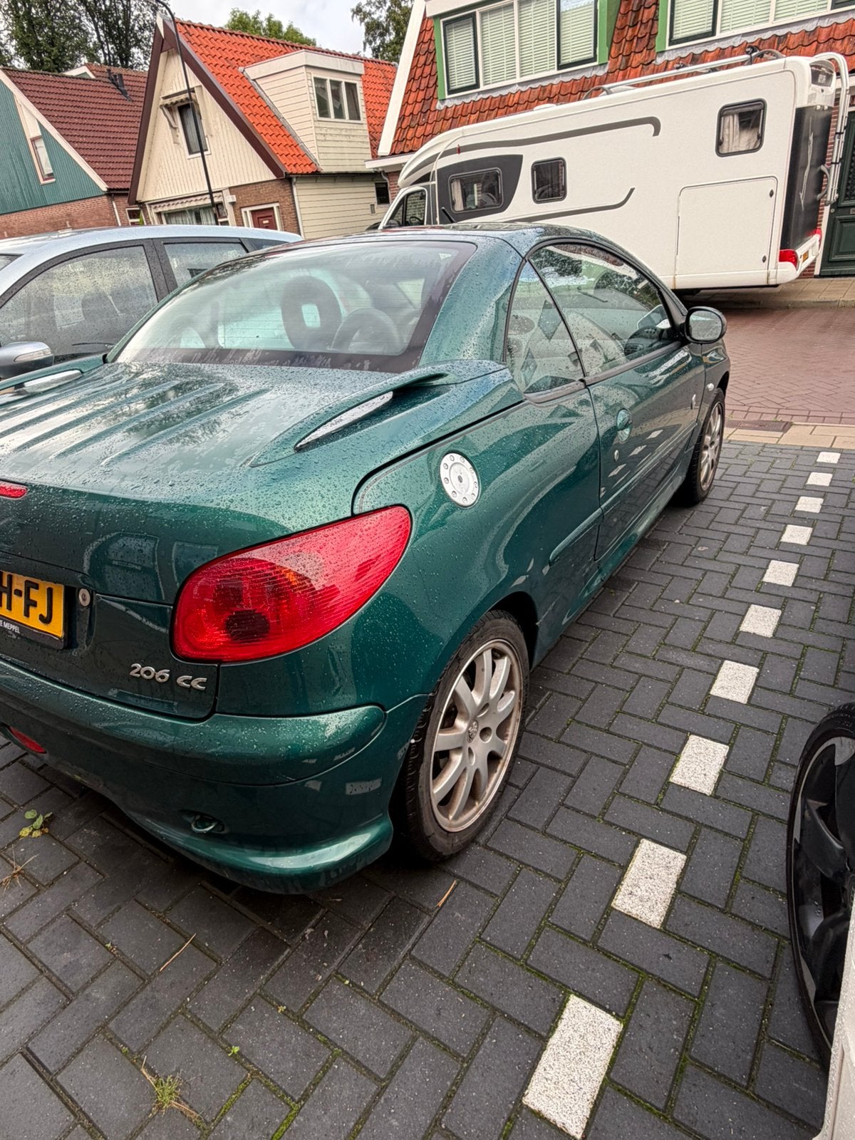 Peugeot 206 1.6 16V CC 2003 Groen Roland Garros, Auto's, Voorwielaandrijving, 4 cilinders, Cabriolet, 4 stoelen