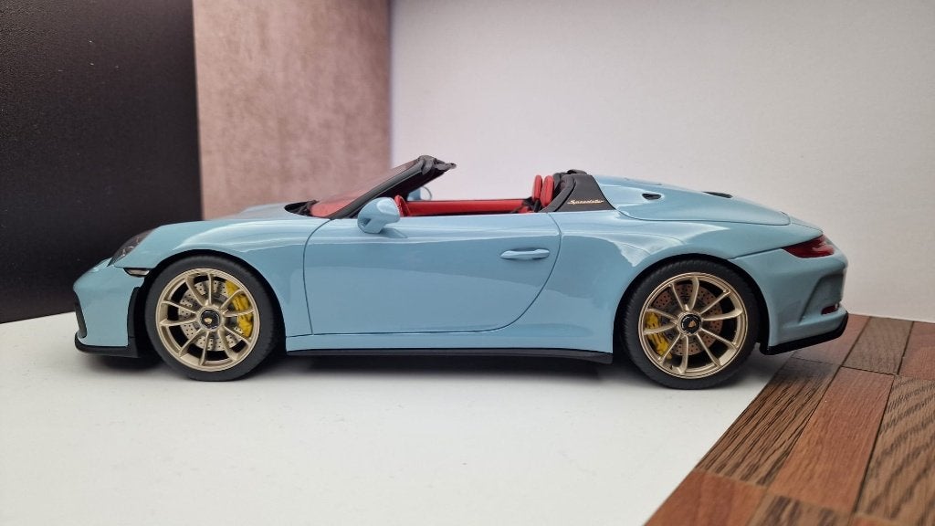 1:18 Porsche 991.2 Speedster - GT Spirit - Lichtblauw, Hobby en Vrije tijd, Modelauto's | 1:18, Verzenden, Zo goed als nieuw, Auto