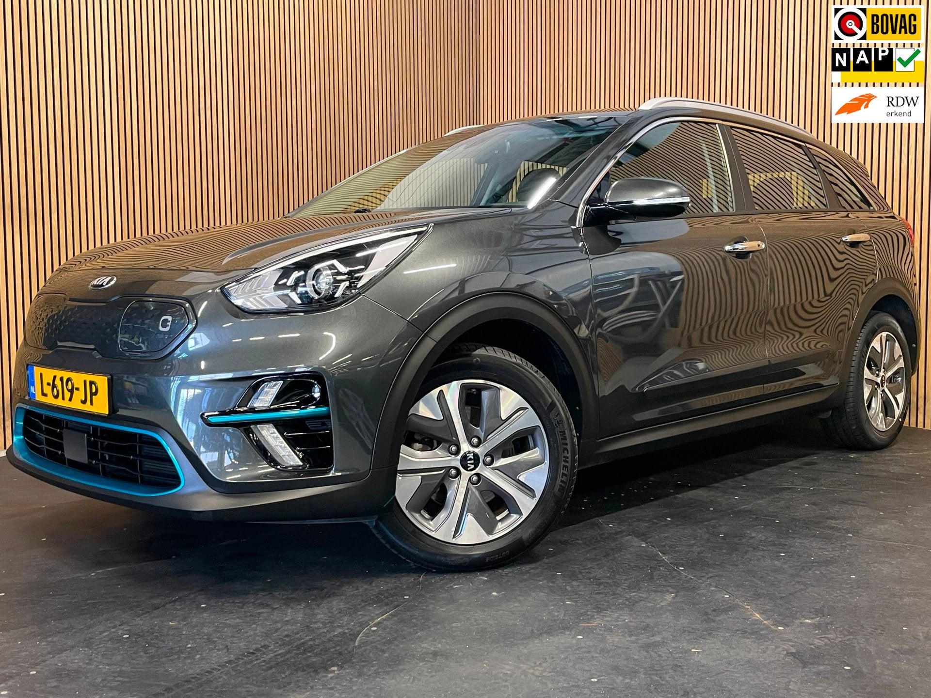 Kia E-Niro DynamicLine 39 kWh|100% SOH|1/2 LEDER|ACC|APPLE C, Auto's, Kia, Bedrijf, Te koop, Niro, ABS, Achteruitrijcamera, Adaptive Cruise Control