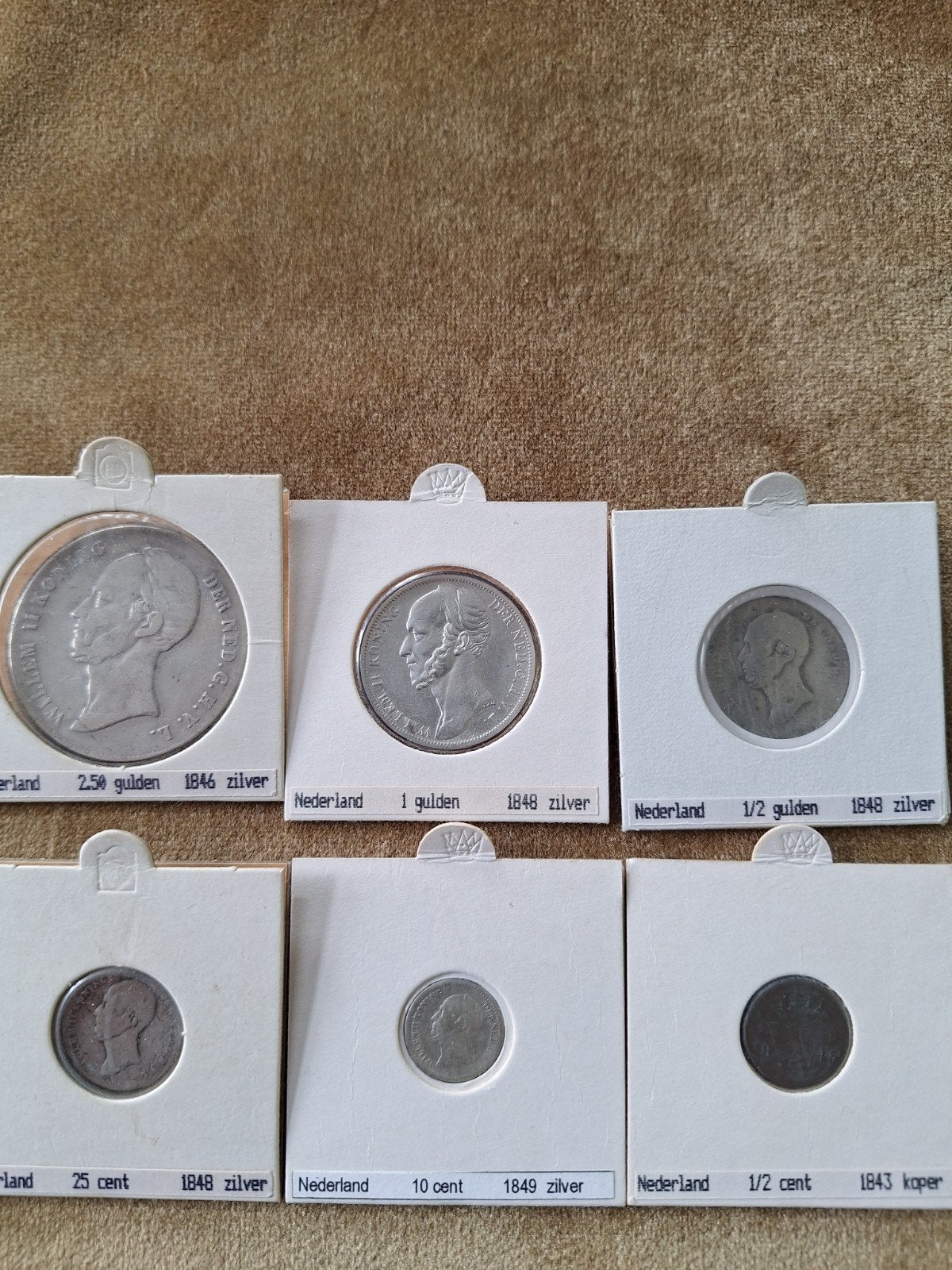 Nederlandse munten Koning Willem II (1843-1849) - Set, Ophalen of Verzenden, Koning Willem II, Setje, Zilver