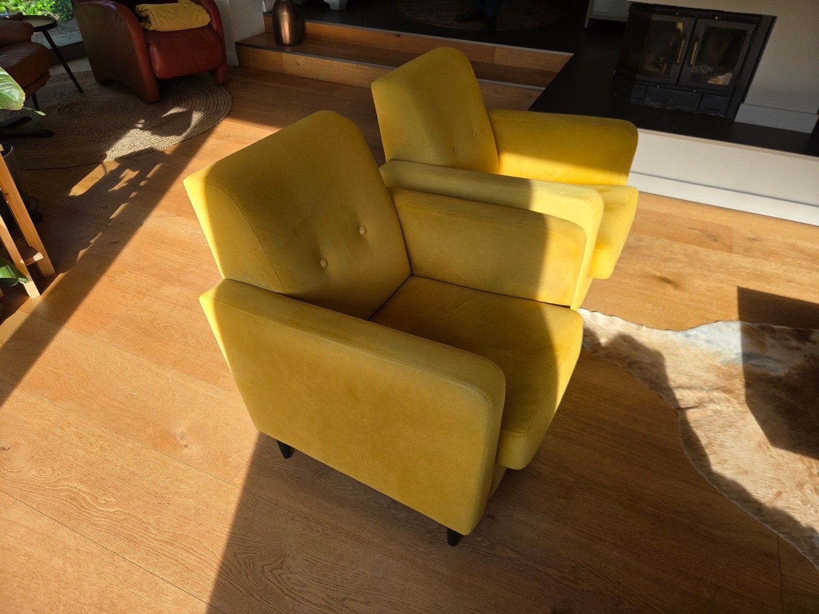 Goossens fauteuils - Geel - In goede staat, Huis en Inrichting, Ophalen, 75 tot 100 cm, Zo goed als nieuw, 75 tot 100 cm